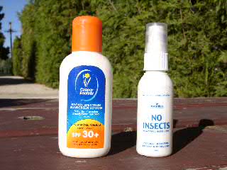 Sonnencreme und Insektenabschreckungsmittel