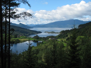 Blick ber Herand auf den Hardangerfjorden